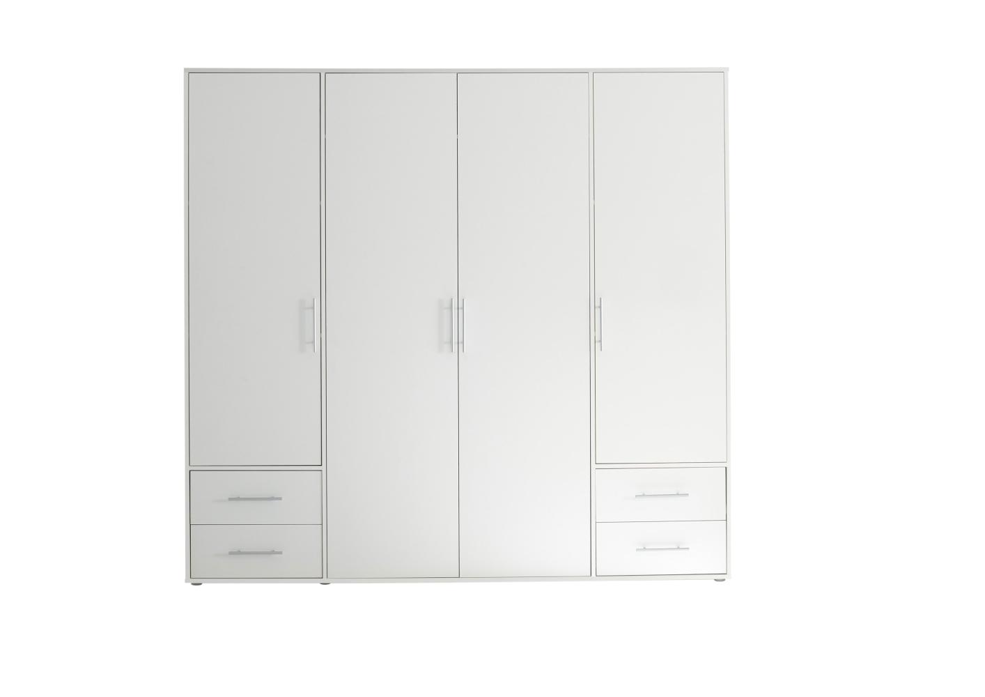 Kleiderschrank >Valencia< (BxHxT: 206x195x60 cm) in Weiß - 206x195x60cm (BxHxT) Bild 1