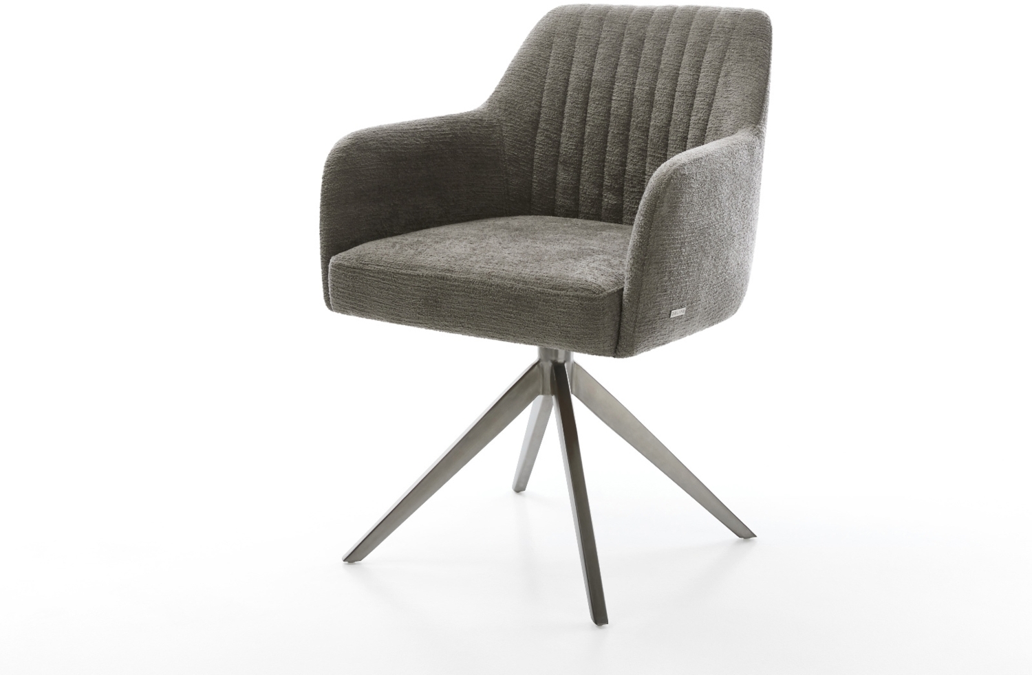 Drehstuhl Greg-Flex Bouclé Soft Schlamm Kreuzgestell breit Graphit 360° drehbar Wippfunktion Taschenfederkern Bild 1