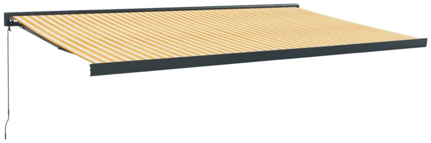 vidaXL Markise Einziehbar Gelb und Weiß 5x3 m Stoff und Aluminium 3154560 Bild 1