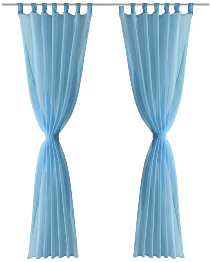 vidaXL 2x transparente Gardine, Polyester türkis, 140x225 cm Bild 1