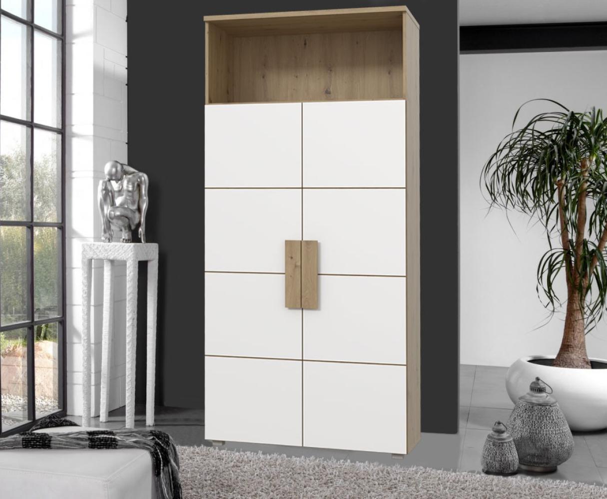 Kleiderschrank Aachen 6 weiß 91x197x42 cm Bild 1