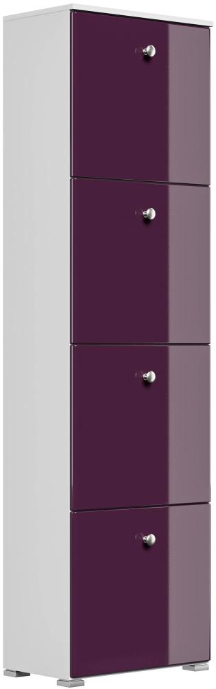 Posseik Schrank Schuhschrank Charme 4 Klappen 16 Paar 52x187 cm Brombeere Bild 1