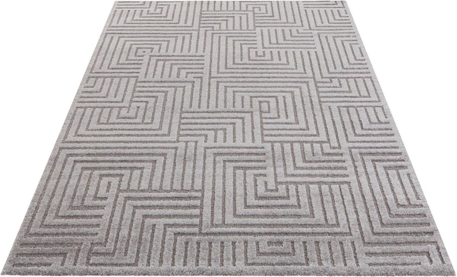 Kurzflor Teppich Manipu Grau - 160x230x1,4cm Bild 1