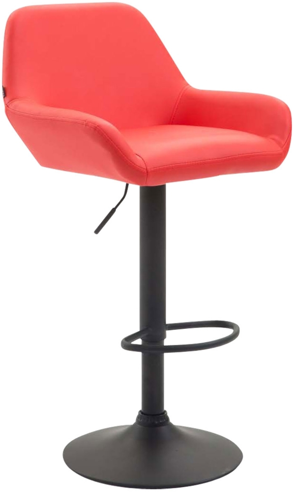 DELUKE® Barhocker DUBLIN - Rot, Kunstleder, Schwarz Barhocker mit Lehne Barstuhl Tresenhocker Tresenstuhl Kneipenhocker Kneipenstuhl Bild 1