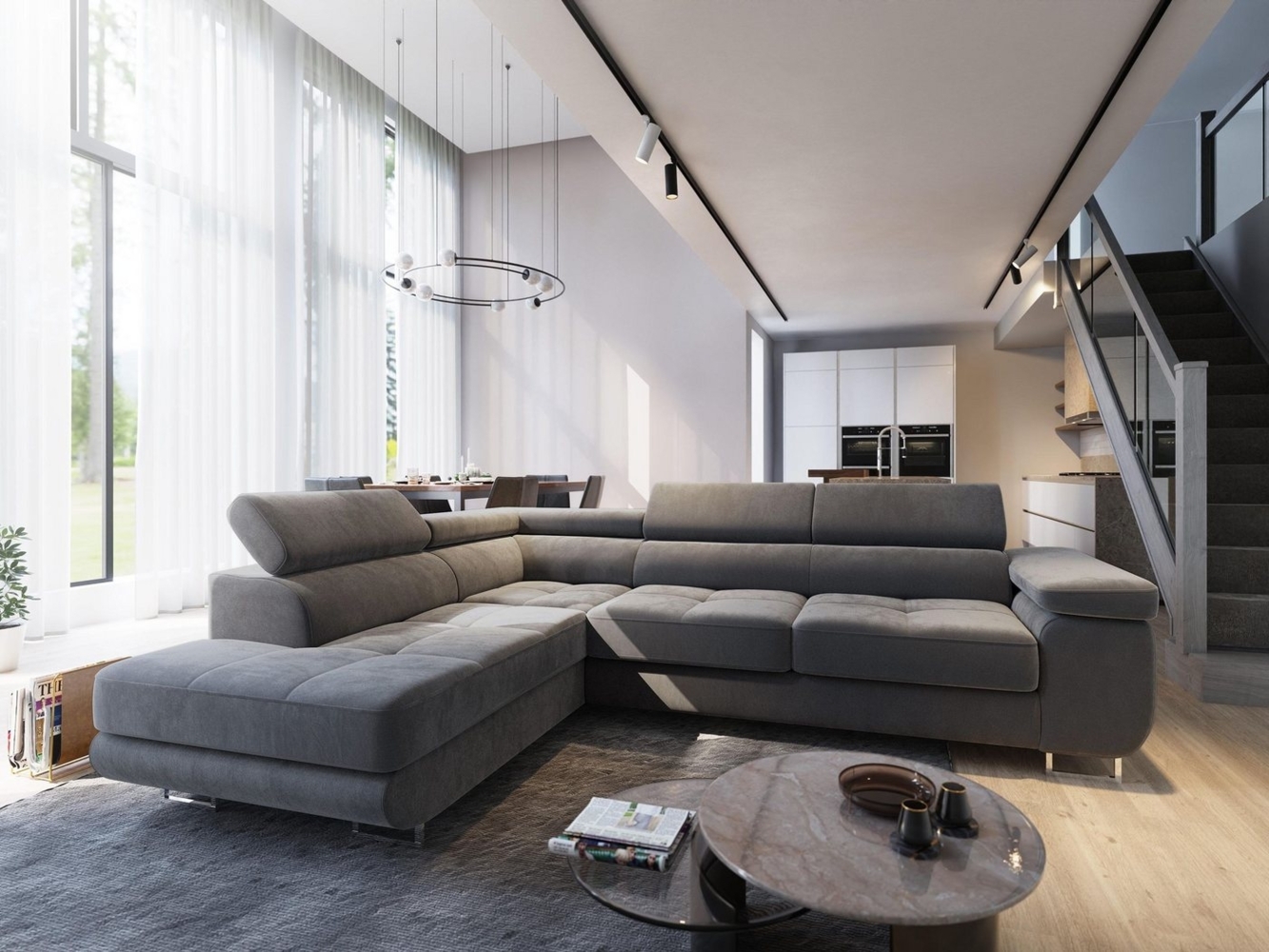 Masseno Ecksofa SELVA mit Schlaffunktion L-Form, Sofa mit Bettkasten Bild 1