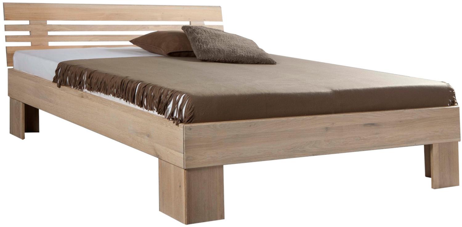 Bed Box Massivholz Bettrahmen Premium Paris Buche Komforthöhe mit Kopfteil 160x220 cm Bild 1