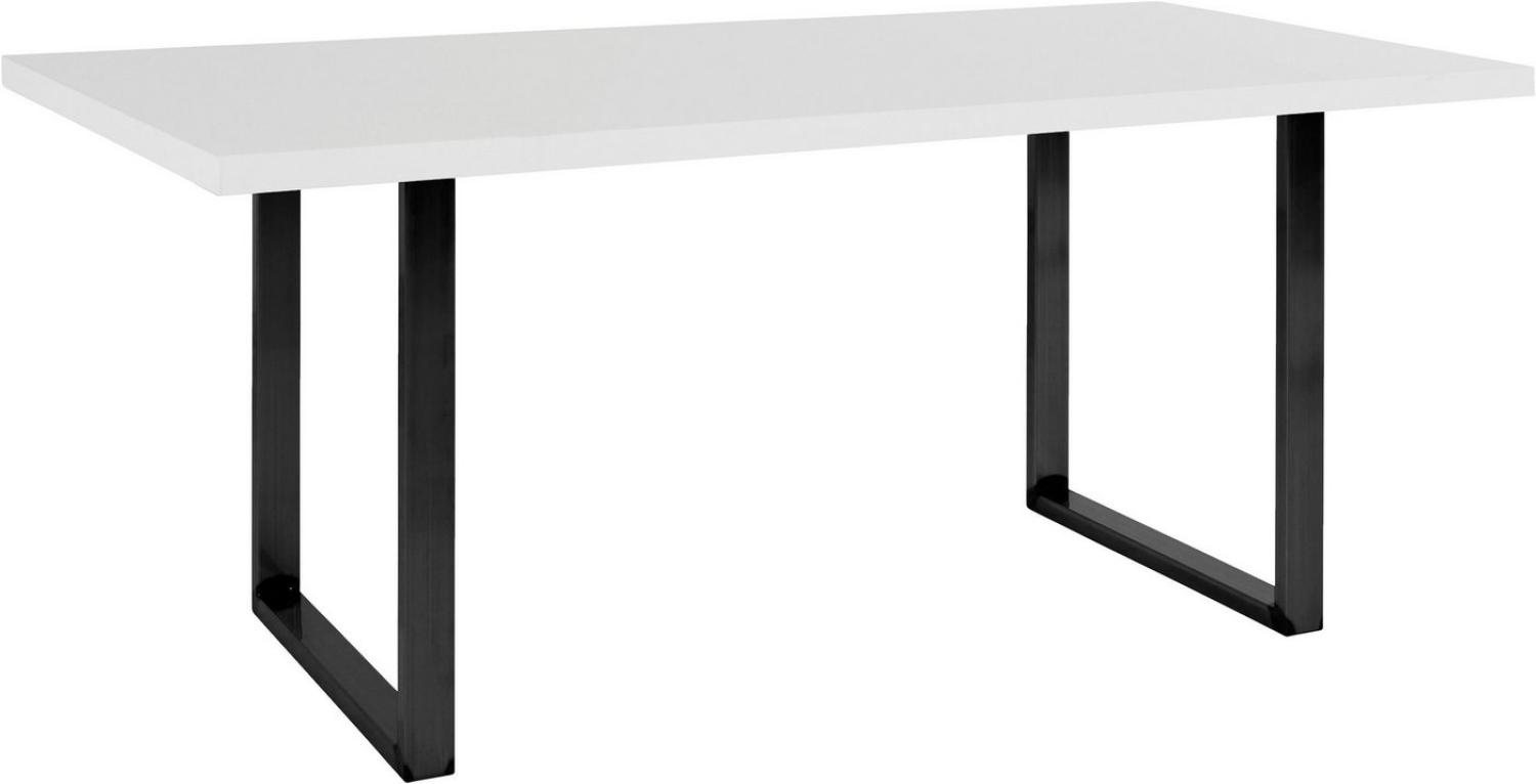 FORTE Tables Esstisch, Holzwerkstoff, Weiß/Schwarz, 160 x 74,7 x 90 cm Bild 1