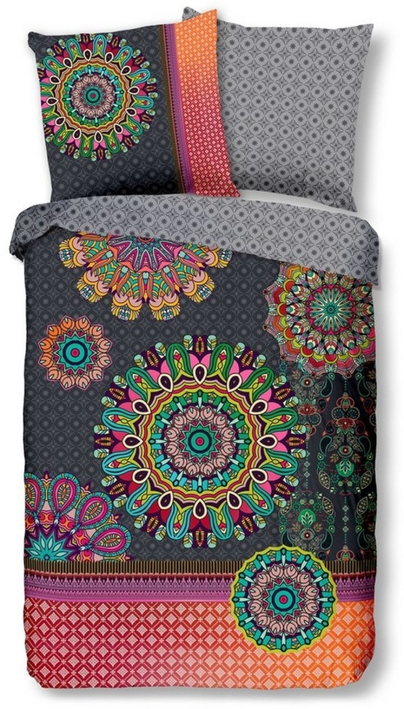 hip Bettwäsche Baumwolle, Renforcé, 2 teilig, bunte Mandalas auf dunklem Hintergrund Bild 1