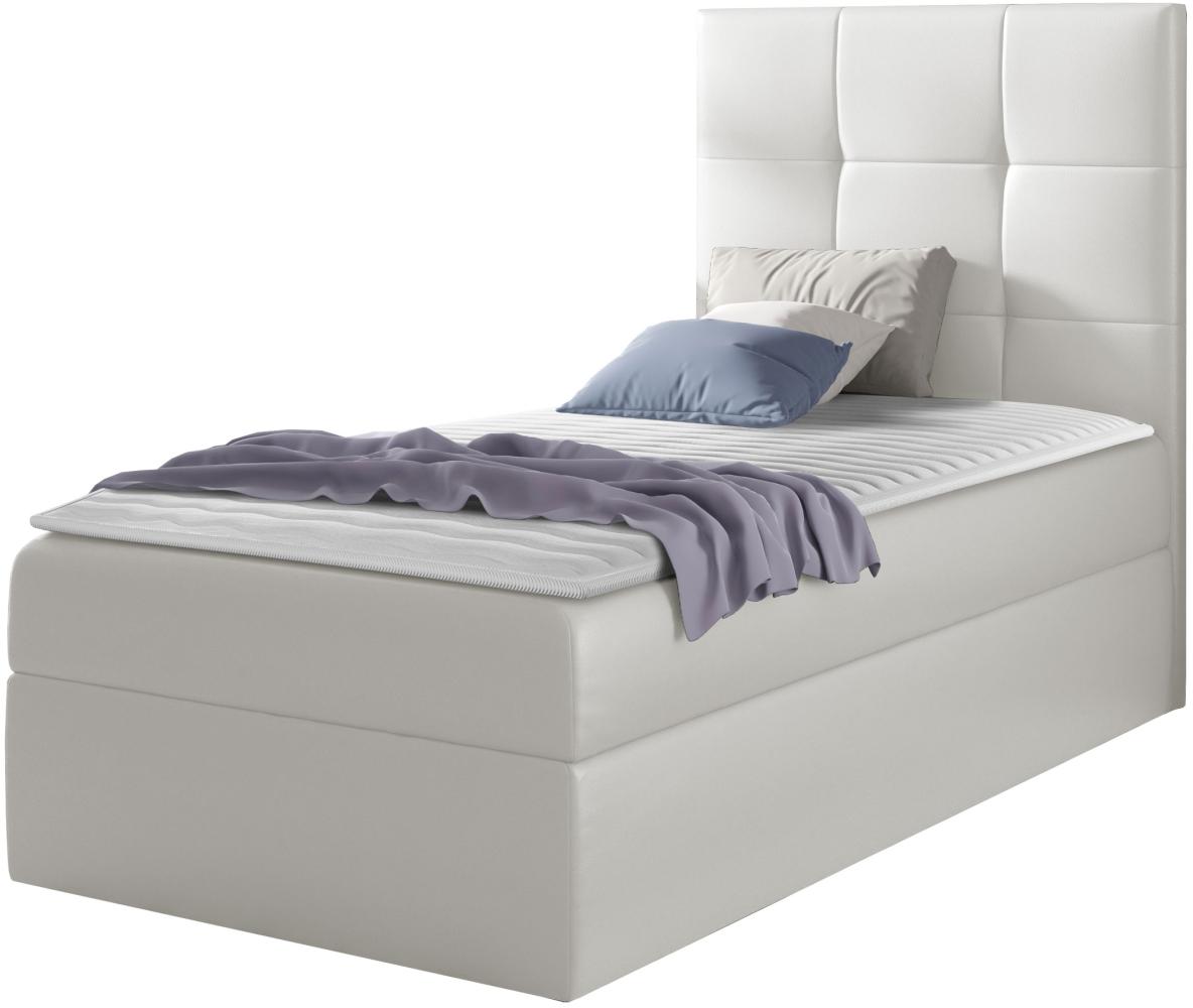 Boxspringbett 'Minvan 2' rechts weiß 100 x 200 cm Bild 1