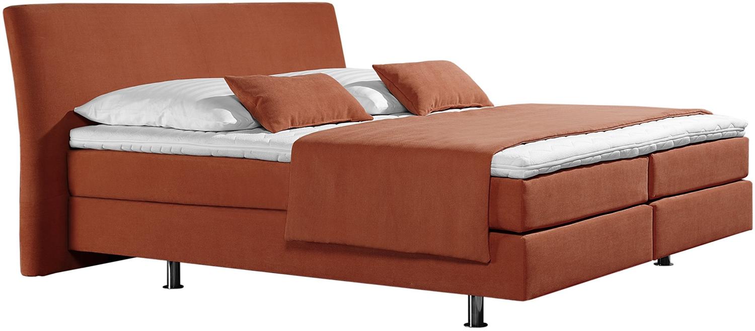 Maintal Boxspringbett Club, 100 x 200 cm, Strukturstoff, Bonellfederkern Matratze h3, terra Bild 1