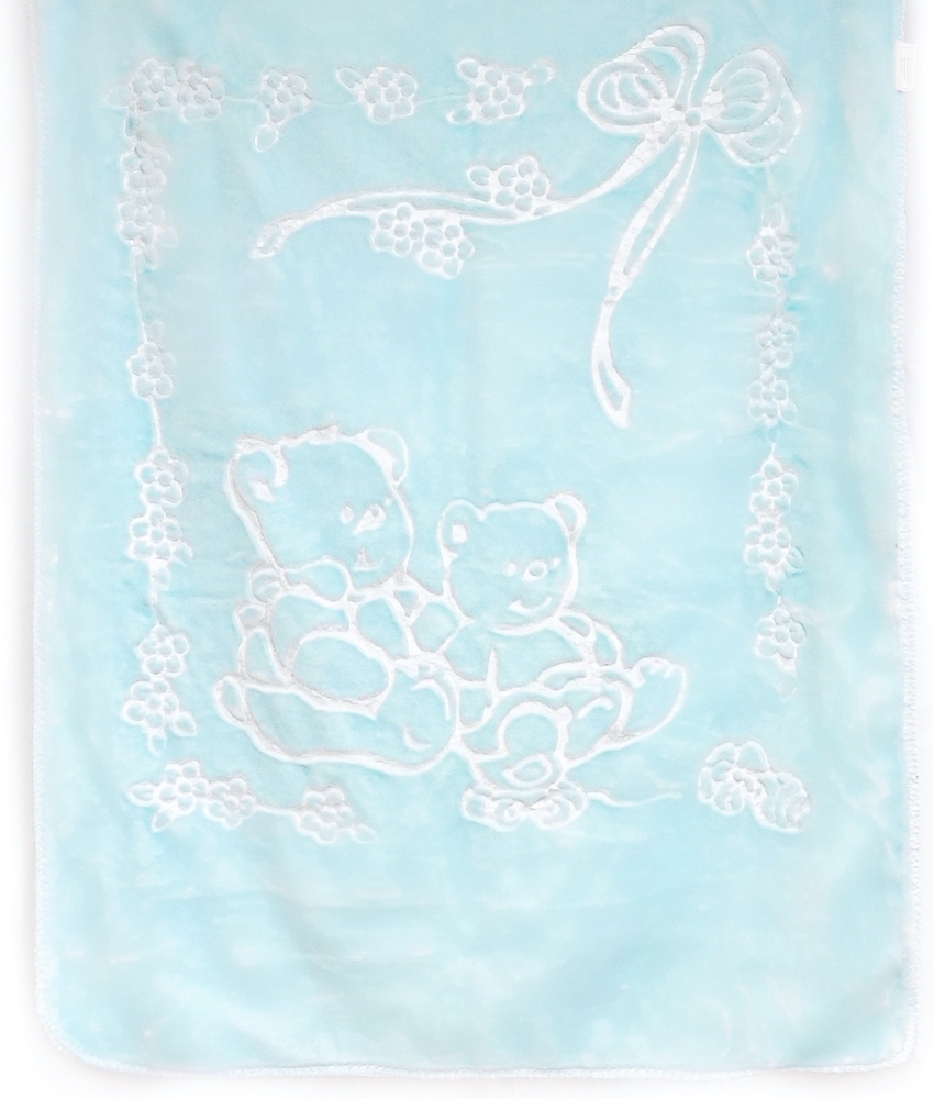 LuckyBaby Kuscheldecke 140 x 110 cm große und weiche Babydecke aus 100% Polyester Hellblau Bild 1