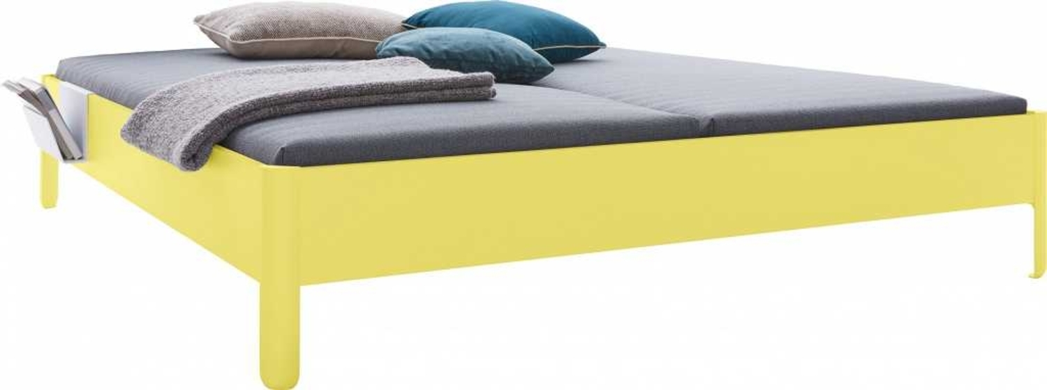 NAIT Doppelbett farbig lackiert Dynamischgelb 200 x 220cm Ohne Kopfteil Bild 1