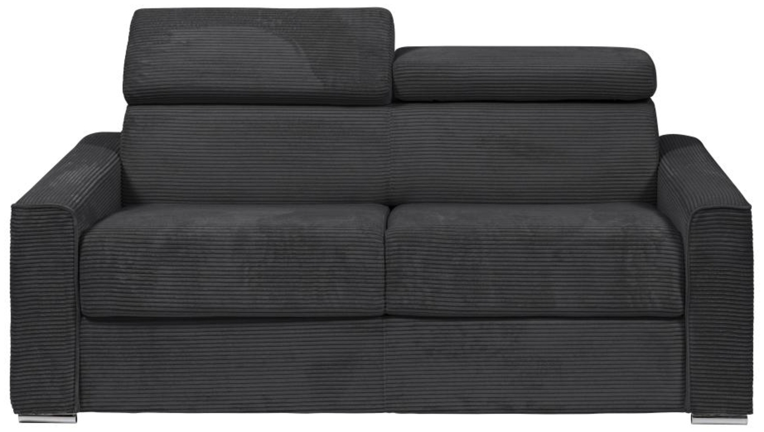 Vente-unique - Schlafsofa mit Matratze 4-Sitzer - Liegefläche mit Lattenrost mit breiten Latten 160 cm - Matratze 22 cm - Cord - Grau - VIZIR Bild 1