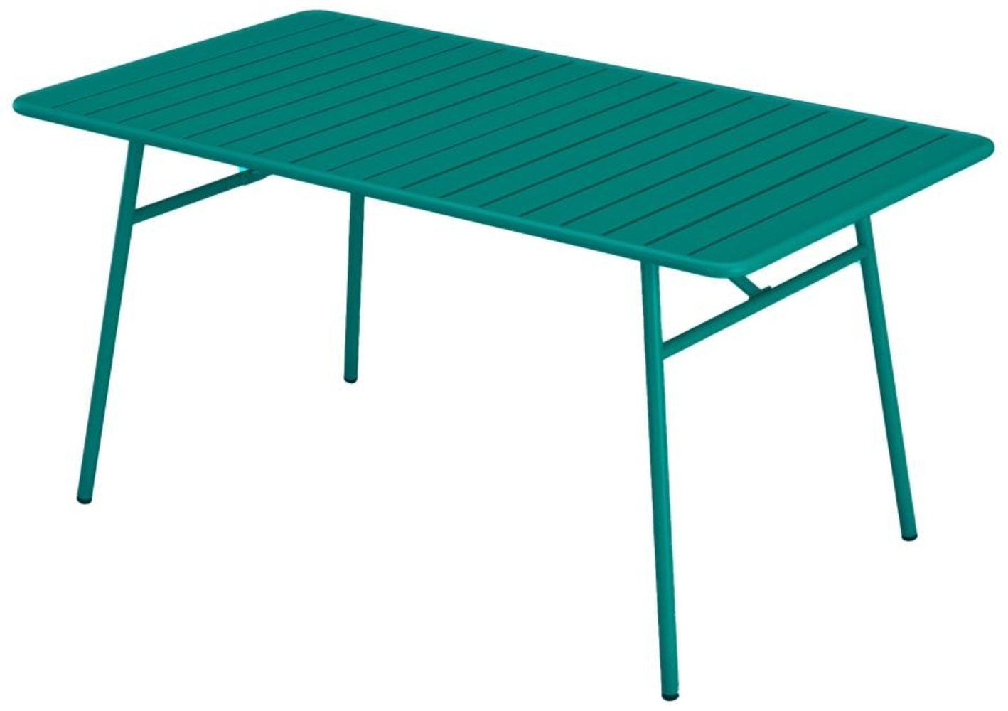 Vente-unique - Gartentisch - L. 160 cm - Metall - Blau - MIRMANDE von MYLIA Bild 1