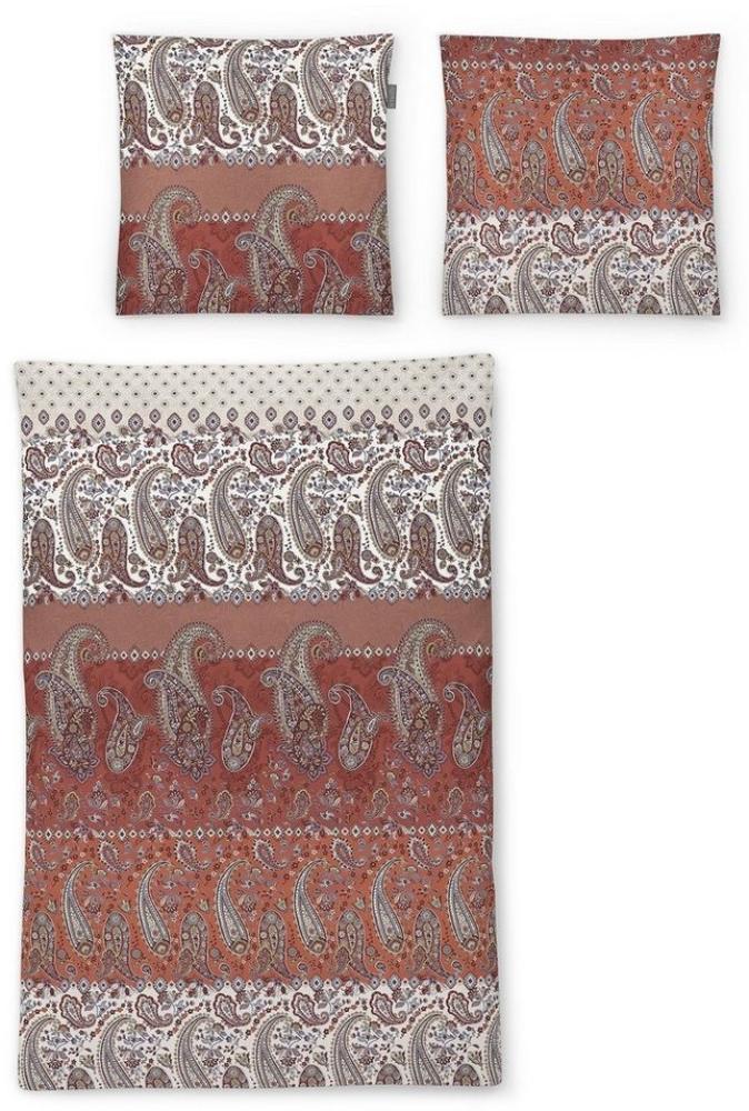 Irisette Sky Mako-Satin Bettwäsche 155x220 Paisley rot orange 8507-60 Bild 1