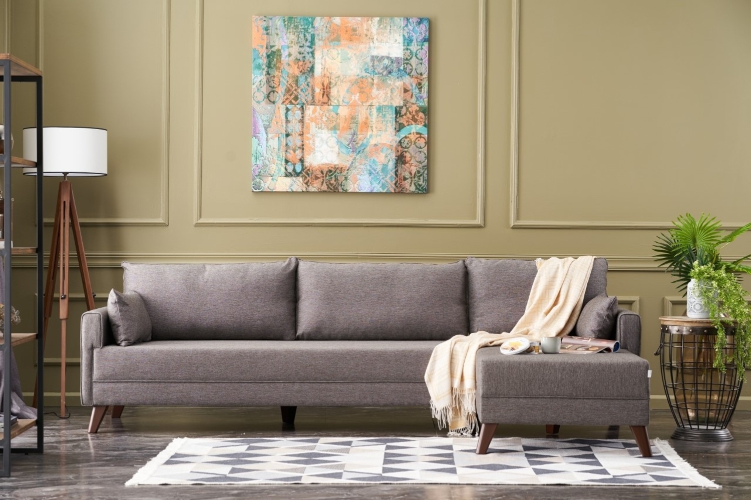 Ecksofa, 'Bella', 85 x 81 x 275, Braun Bild 1