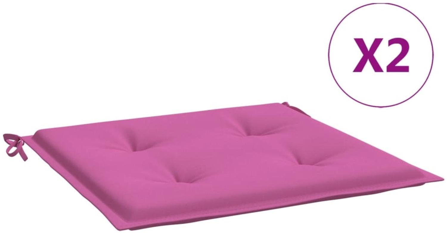 vidaXL Gartenstuhl-Kissen 2 Stk. Rosa 40x40x4 cm Stoff 361026 Bild 1