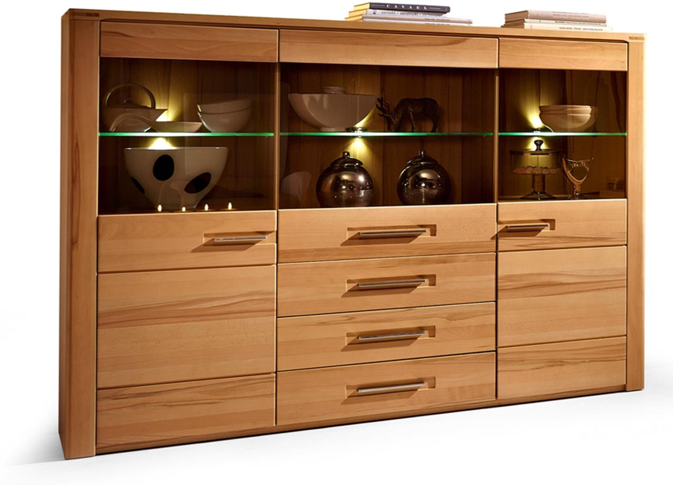 Möbel-Eins NESTOR PLUS Highboard, Material Teilmassiv, Kernbuche lackiert Bild 1