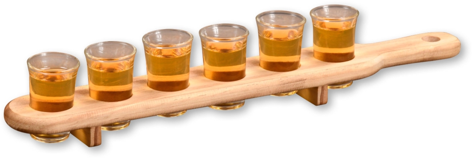 KESPER 68281 Schnapsglasträger mit 6 Gläsern aus Kiefernholz Bild 1