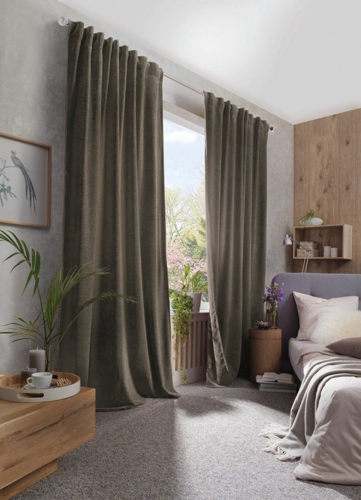 Home Basics Vorhang WOLLY (1 St), Multifunktionsband, abdunkelnd, Chenille Bild 1