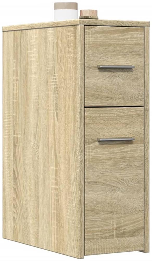 vidaXL Badschrank Schmal mit Rollen Sonoma-Eiche Holzwerkstoff 855279 Bild 1