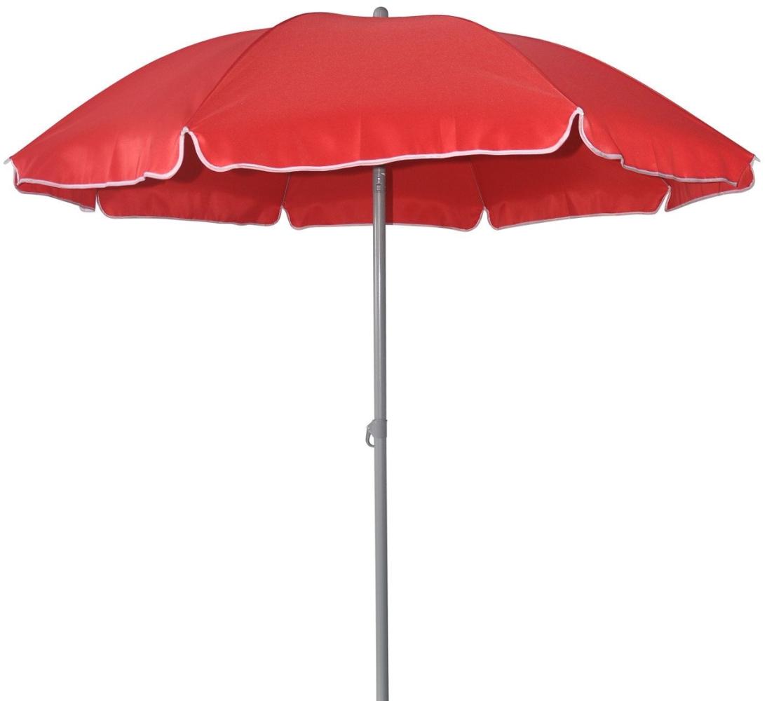 TrendLine Sonnenschirm rot Ø 180 cm UV-Schutz: 60+ Sonnenschutz Strandschirm Bild 1