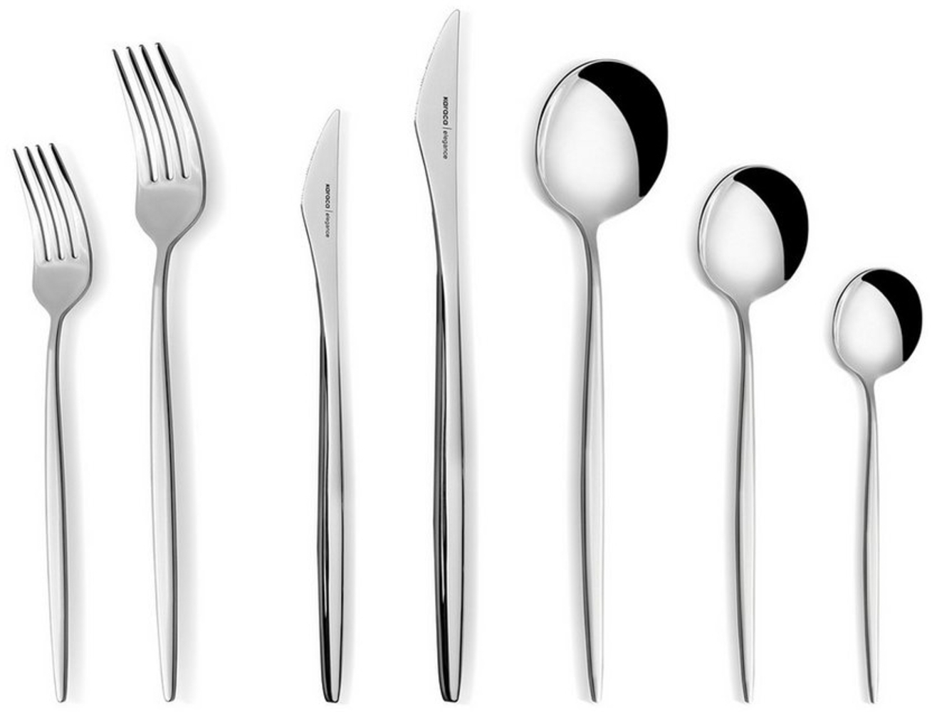 Karaca Besteck-Set New Porto Besteckset für 12 Personen 84 Teiliges Essbesteck Set, 12 Personen, Besteck Set mit Messer Gabel Löffel Edelstahl 18/10 Spülmaschinenfest Bild 1