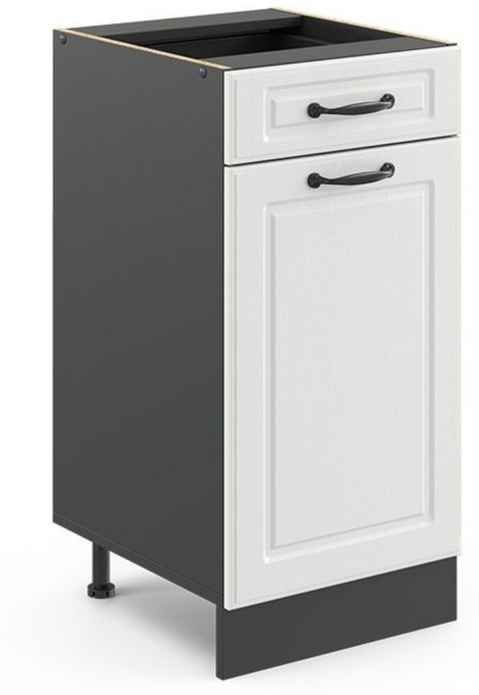 Küchenunterschrank R-Line Weiß Landhaus 40 cm ohne Arbeitsplatte Vicco Bild 1