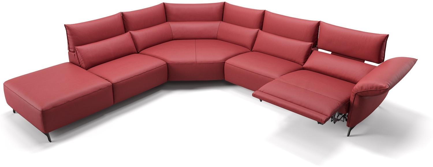 Sofanella Wohnlandschaft CUNEO Leder Sofalandschaft Sofa in Rot Bild 1