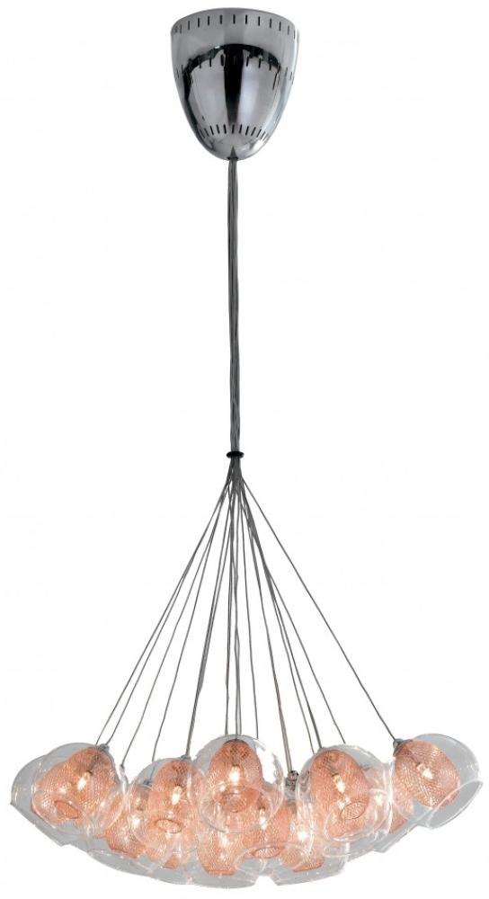 Pendelleuchte Hängeleuchte Hänge Deckenleuchte Metall Glas kupfer Ø. 60 H 145 cm Bild 1