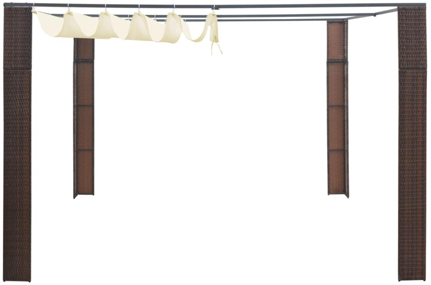vidaXL Pavillon mit Dach Poly Rattan 300x300x220 cm Braun und Creme 44816 Bild 1