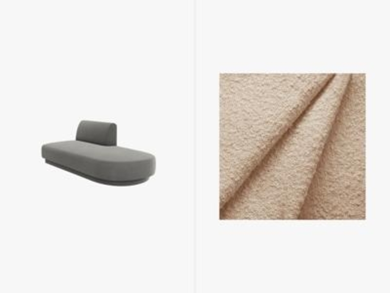 Micadoni 2-Sitzer Sitzmodul offen Miley Rechts Boucle Baloo Beige Bild 1