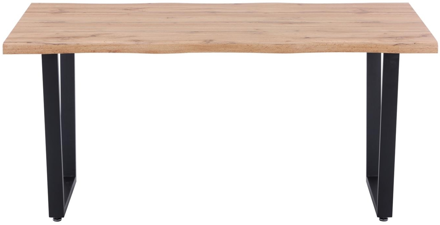 Tisch MDF Wildeiche-Dekor Stahl Schwarz 160x90 Bild 1
