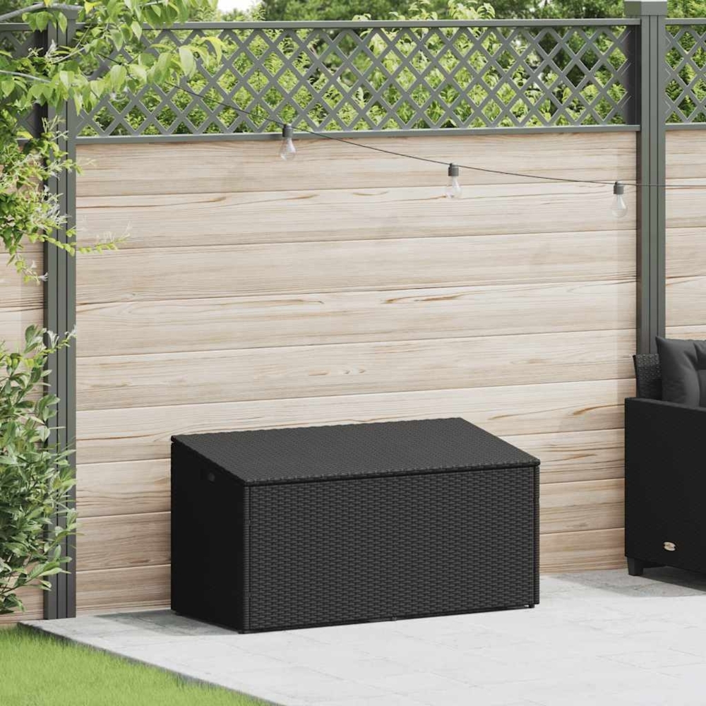 vidaXL Garten-Auflagenbox Schwarz 110x50x58 cm Poly Rattan 4104069 Bild 1