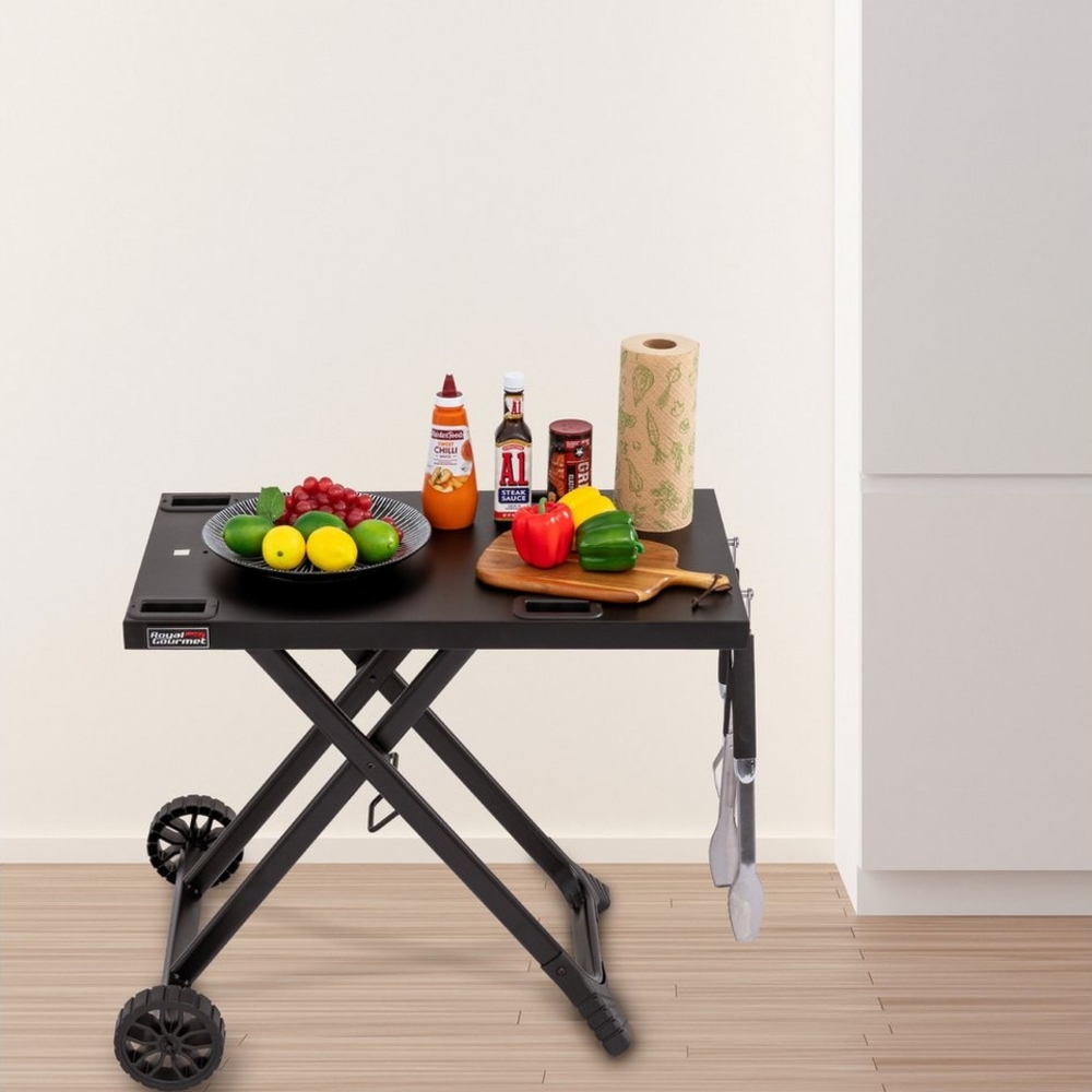 Royal Gourmet Sideboard Klappbar Grillwagen für Gasgrill, Tragbarer Gril, mit 2 seitlichen Haken, schwarz Bild 1