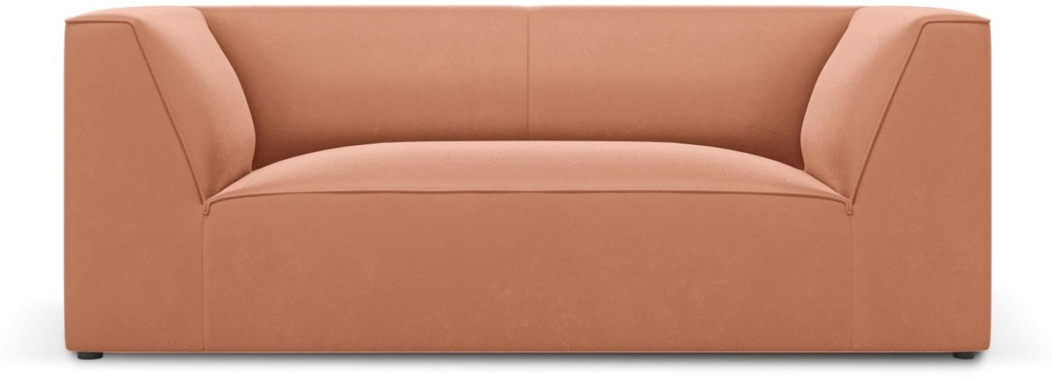 Micadoni 2-Sitzer Samtstoff Sofa Ruby | Bezug Pink | Beinfarbe Black Plastic Bild 1