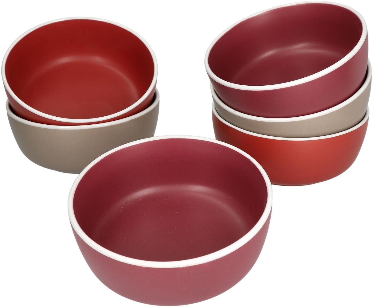 6er Set Bowl-Schale Liz 550ml Schüssel Sand Terracotta Rot Dessert Salatschüssel Bild 1