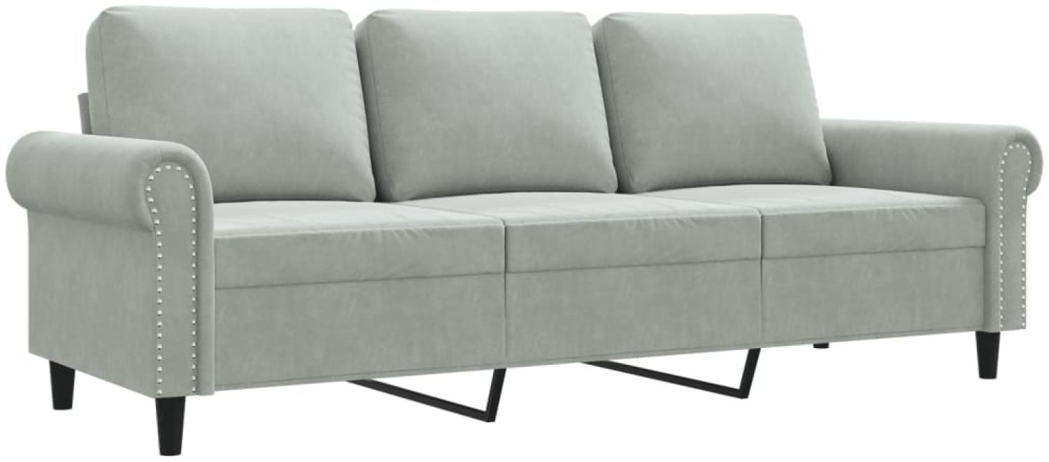vidaXL 3-Sitzer-Sofa Hellgrau 180 cm Samt 359539 Bild 1