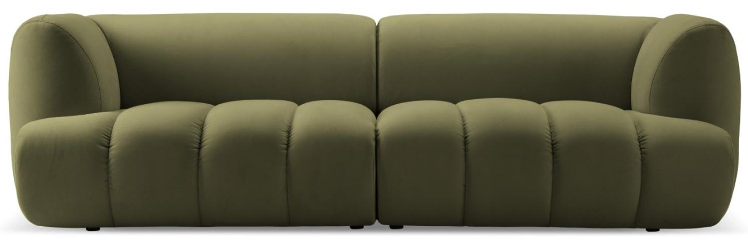 Micadoni Modulares Sofa Harry 3-Sitzer Samtstoff Hellgrün Bild 1