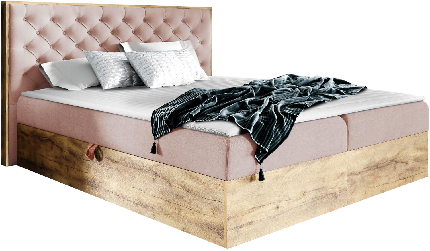 Boxspringbett Worik 3, Rosa, 140 x 200 cm Bild 1