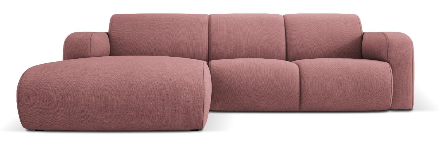 Micadoni Boucle Ecksofa Molino 4-Sitzer Links Strukturierter Stoff Rosa Bild 1