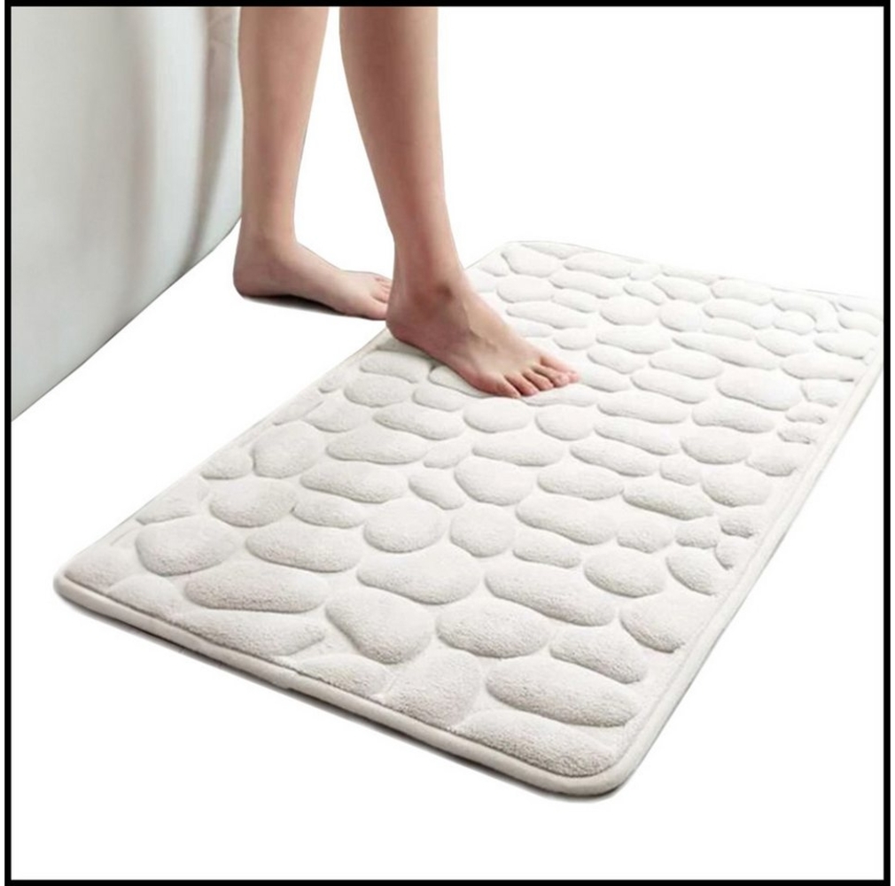 LIVINA HOME Badematte Badteppich rutschfeste Badematten, Memory Foam, Schaum Badteppich, Memory Schaum, rutschhemmend beschichtet, Steinoptik, trockene und schimmelresistente Badedecke, schnell trocknend, wasserabsorbierend, weich, Memory Foam, Schaum-... Bild 1