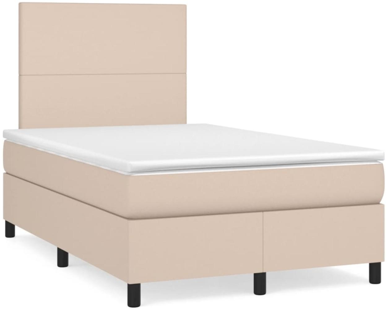 vidaXL Boxspringbett Matratze Cappuccino-Braun 120x190 cm Kunstleder 3269970 Bild 1