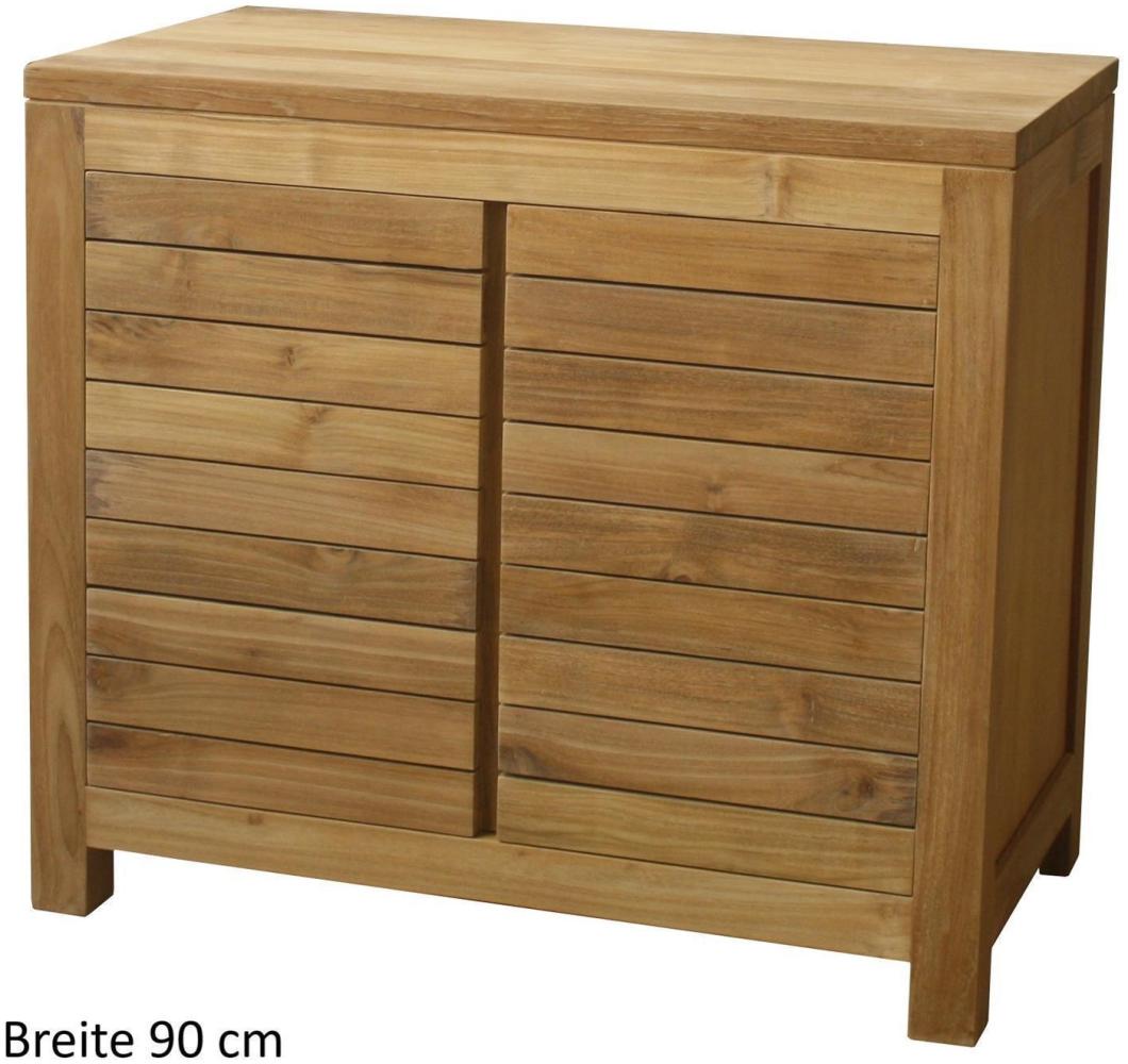 Badmöbel Set Bjurholm Teak Massivholz 1 Hochschrank 120 cm 150 cm Ragunda Bild 1