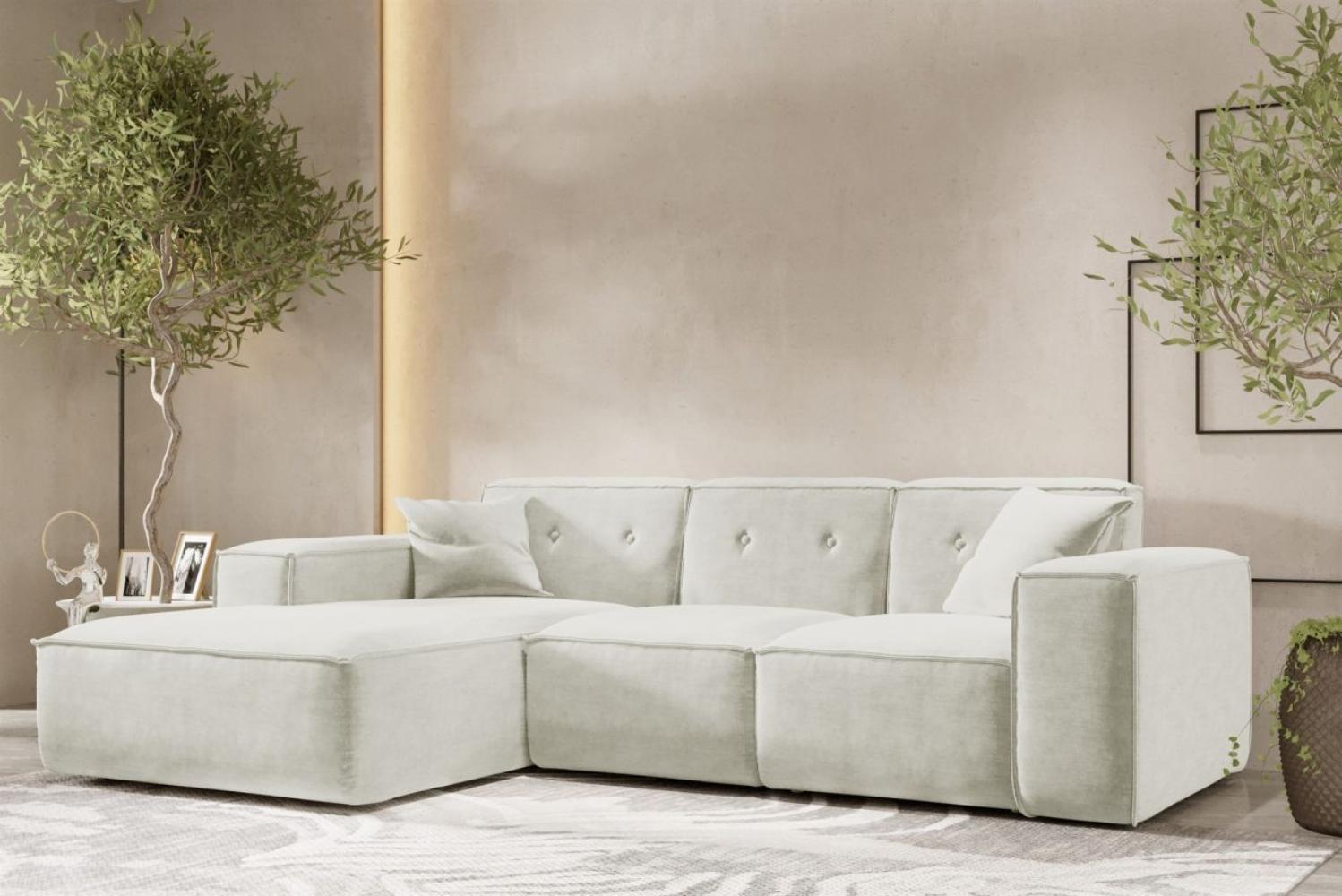 Ecksofa Designersofa CESINA Stoff Perfect Harmony Cremeweiß Ottomane Links Bild 1