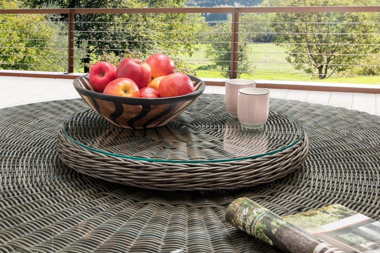 Destiny Drehteller LUNA, Aluminium, Polyrattan Bild 1