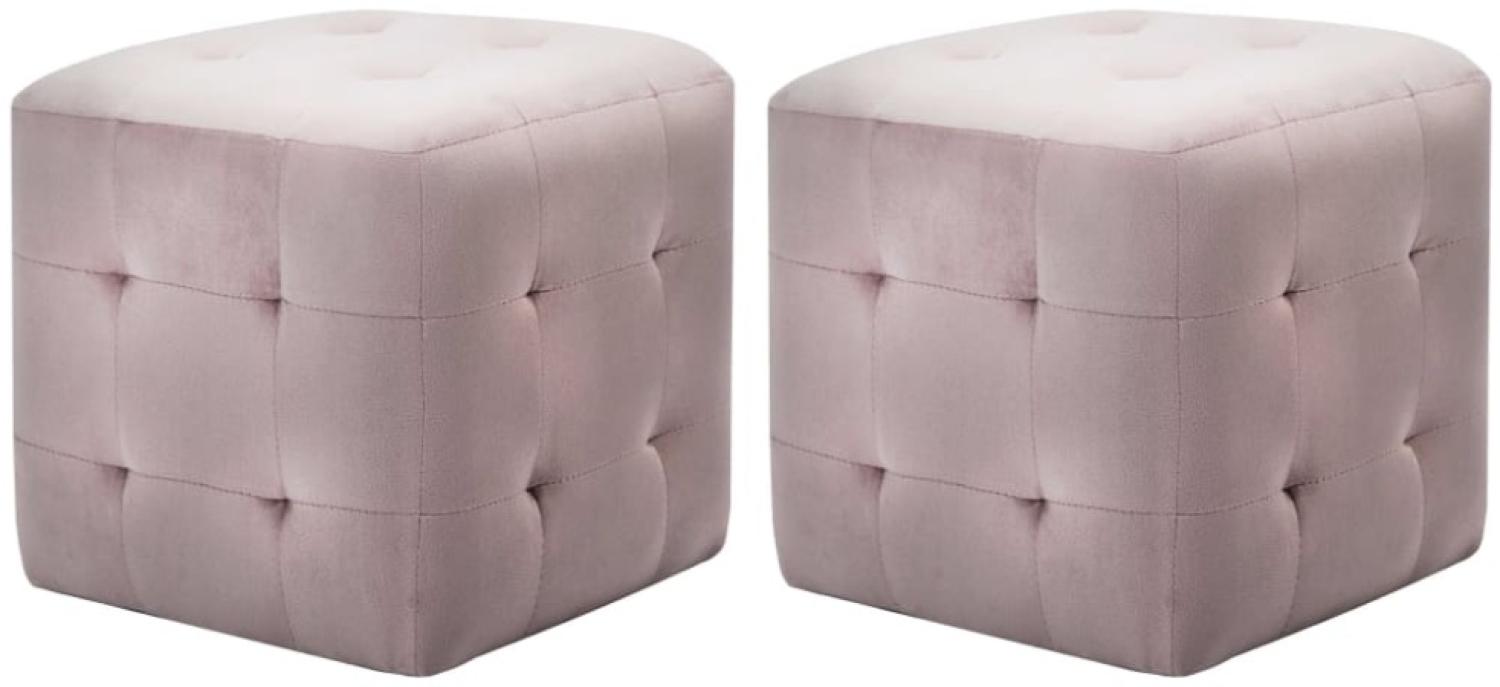 vidaXL Pouf 2 Stk. Rosa 30x30x30 cm Samtstoff 278388 Bild 1