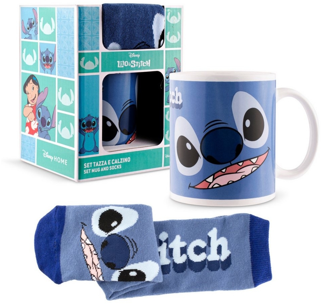 Lilo & Stitch Tasse Disney Stitch Tasse und Socken Geschenk Set (Blau) Bild 1