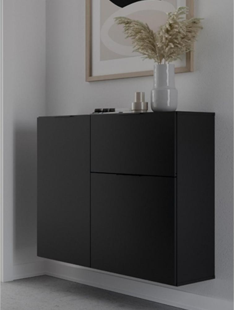 Kommode Sideboard Highboard DARK 1 Schwarz 90 x 80 x 32 cm Bild 1