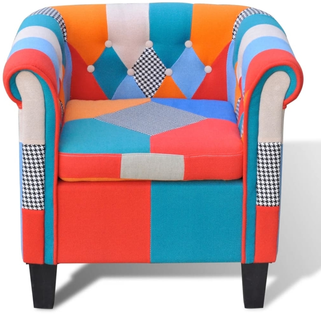 vidaXL Sessel mit Patchwork-Design Stoff [241027] Bild 1